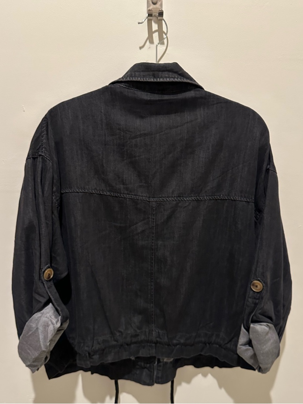 Blank NYC Black Button-Front oversized Denim Jacket - NWT - Picture 2 of 6